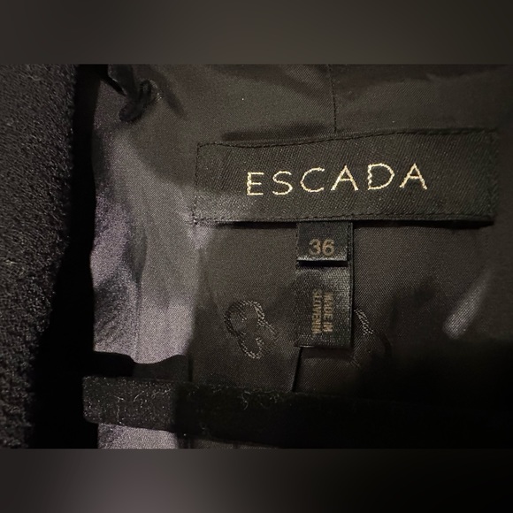 Escada vintage wool black double-breasted blazer contrast seams - Size 36 / US4 - Picture 5 of 15